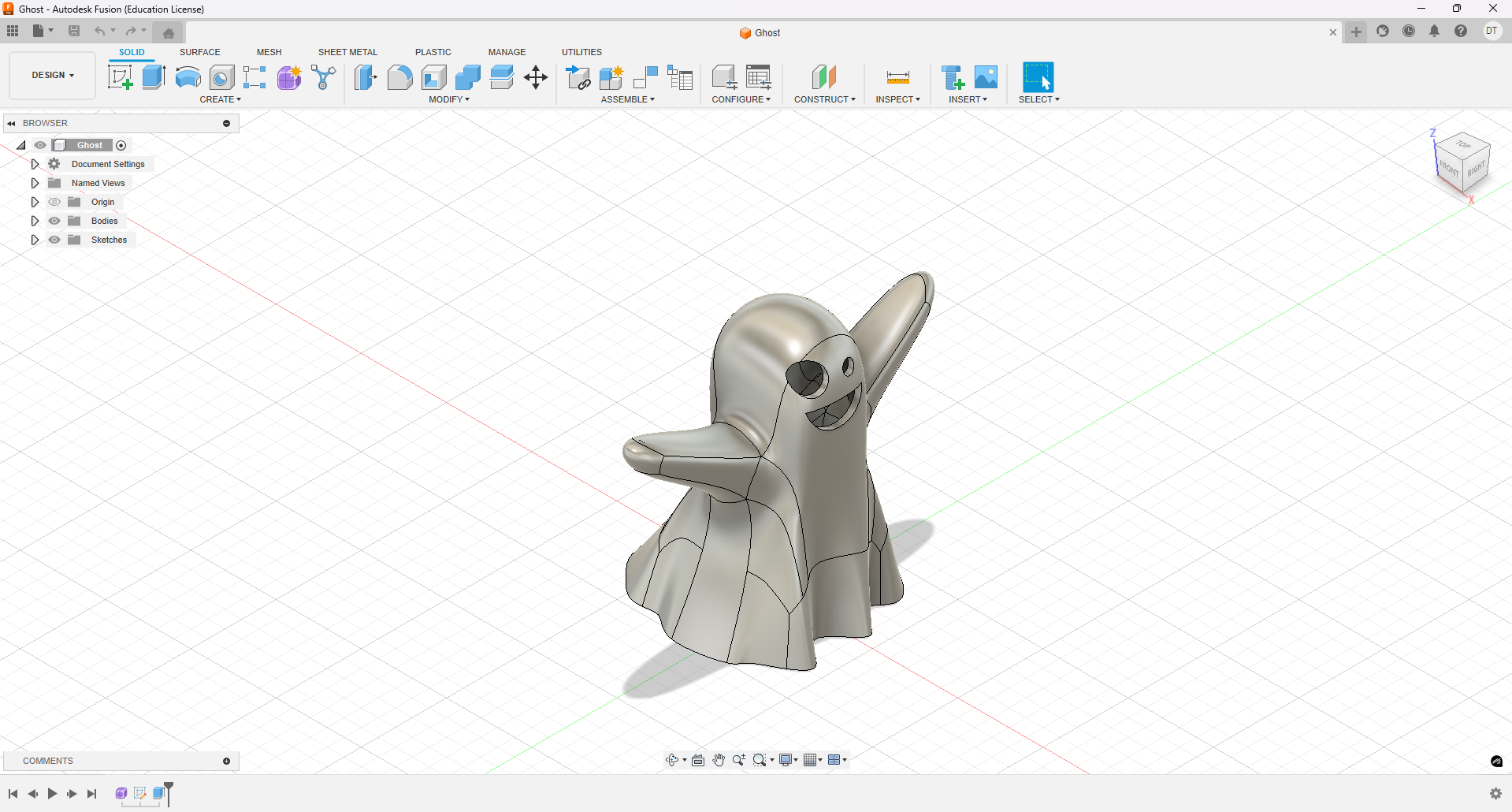 3D model of a funnel set on a computer screen